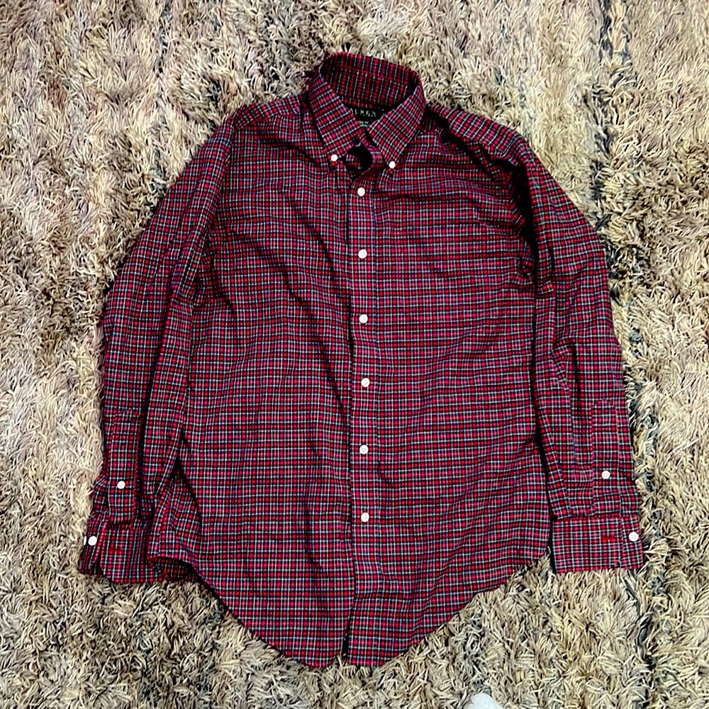 Lauren Ralph Lauren:Men's Plaid Ultraflex Performance Dress Shirt
